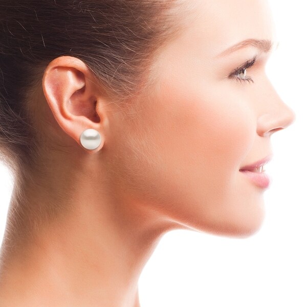 Davonna Sterling Silver 12mm Round S Pearl Stud Earrings Davonna Sterling Silver 12mm Round S Pearl Stud Earrings