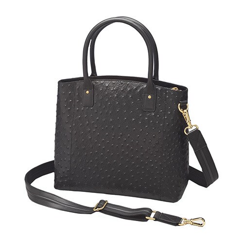 Gun Toten Mamas Ostrich Debossed Cowhide Tote Black