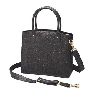 Gun Toten Mamas Ostrich Debossed Cowhide Tote Black