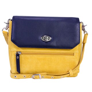 Gun Toten Mamas Suede Clutch with Cowhide Flap Yellow