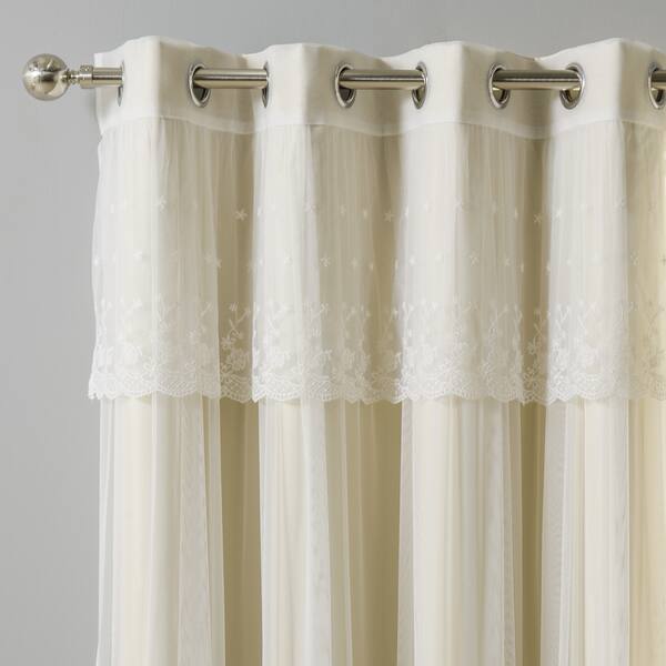 Shop Aurora Home Mix Match Tulle Sheer With Attached Valance And