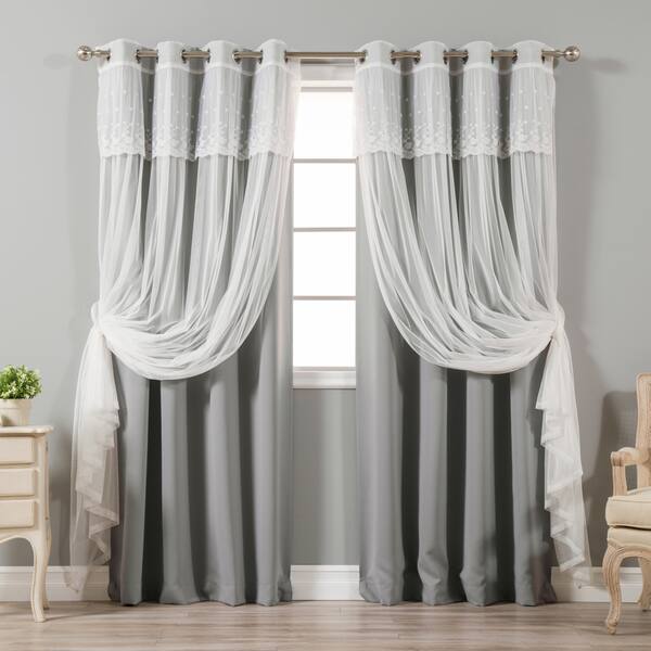 Shop Aurora Home Mix Match Tulle Sheer With Attached Valance And