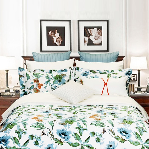 Floral Canvas 1-piece Cotton Duvet Cover