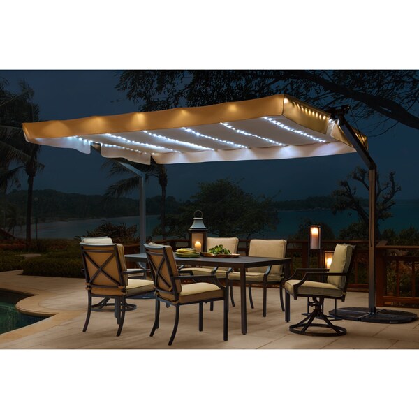Sunjoy Lenora Solar Lighted Mobile Shade
