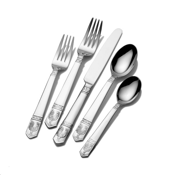 Wallace Rooster Stainless Steel 45 Piece Flatware Set Service Wallace Rooster Stainless Steel 45 Piece Flatware Set Service For 8 Free Shipping Today 14220651