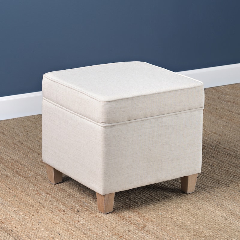 Carson Carrington Hassel Square Storage Ottoman Wood Legs