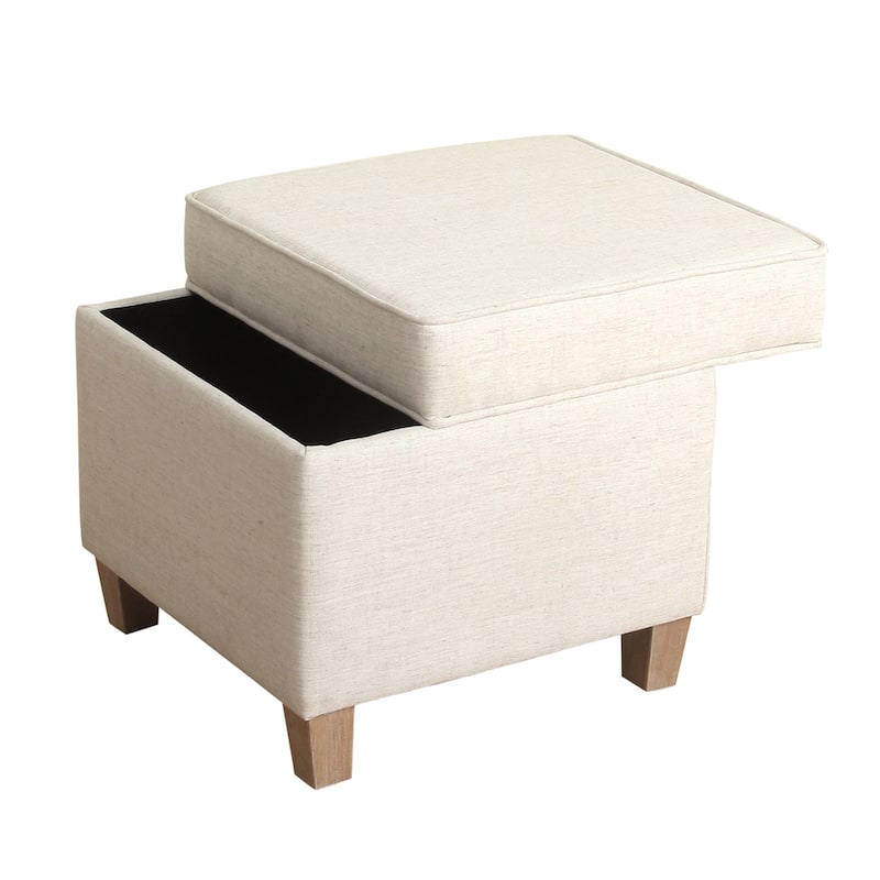 Carson Carrington Hassel Square Storage Ottoman Wood Legs