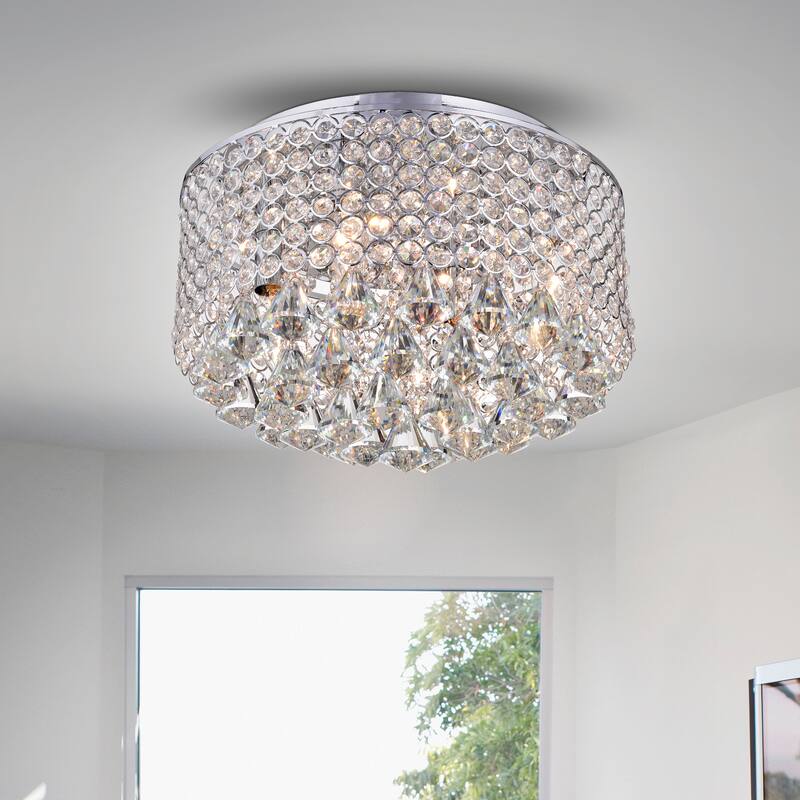 Gunslid Chrome Crystal Circle Ceiling Lamp