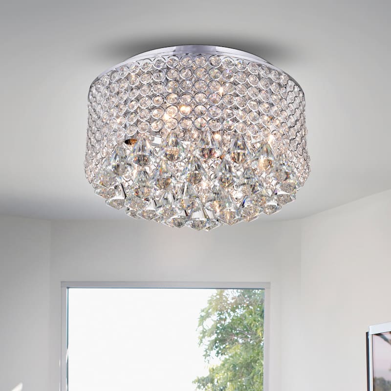 Gunslid Chrome Crystal Circle Ceiling Lamp