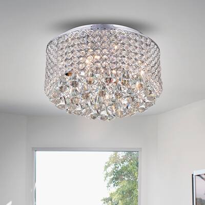 Gunslid Chrome Crystal Circle Ceiling Lamp
