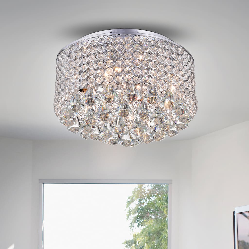 Gunslid Chrome Crystal Circle Ceiling Lamp