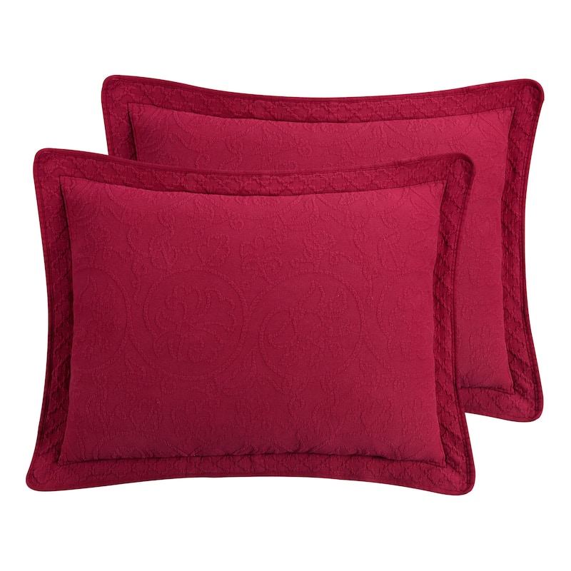 Williamsburg Richmond Embroidered Cotton Sham - Red - King - Single