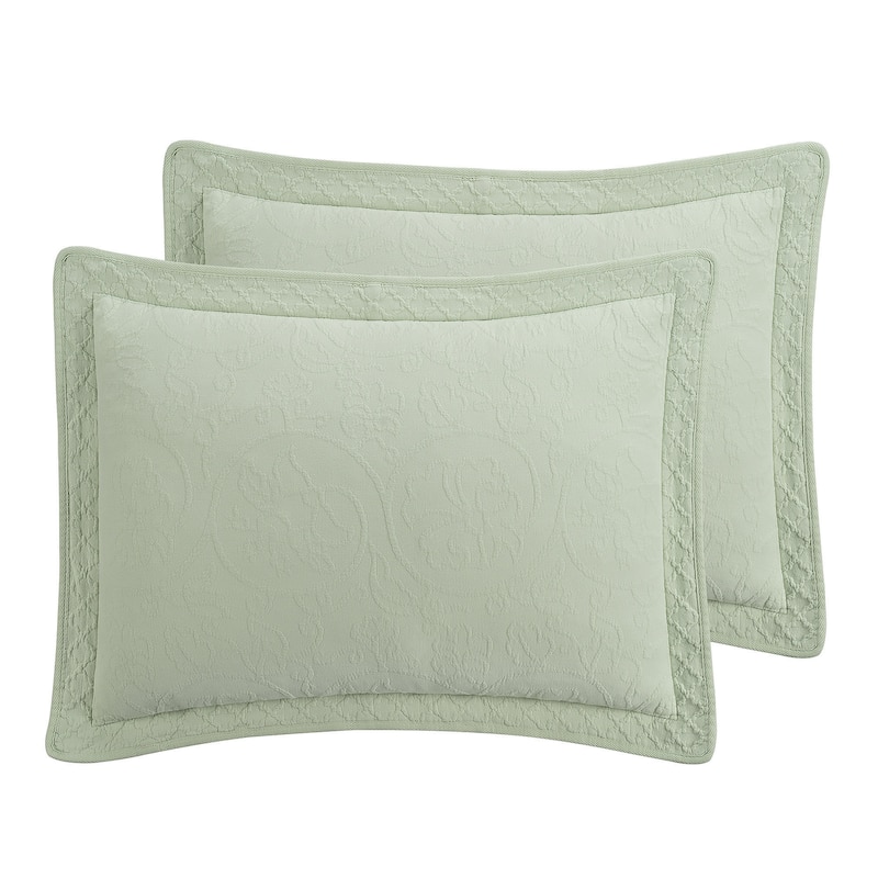 Williamsburg Richmond Embroidered Cotton Sham - Green - King - Single