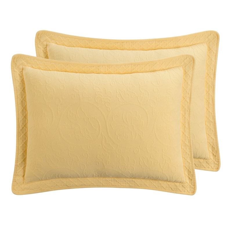 Williamsburg Richmond Embroidered Cotton Sham - Yellow - Standard - Single