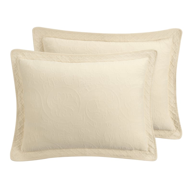 Williamsburg Richmond Embroidered Cotton Sham - Off-White - Standard - Single