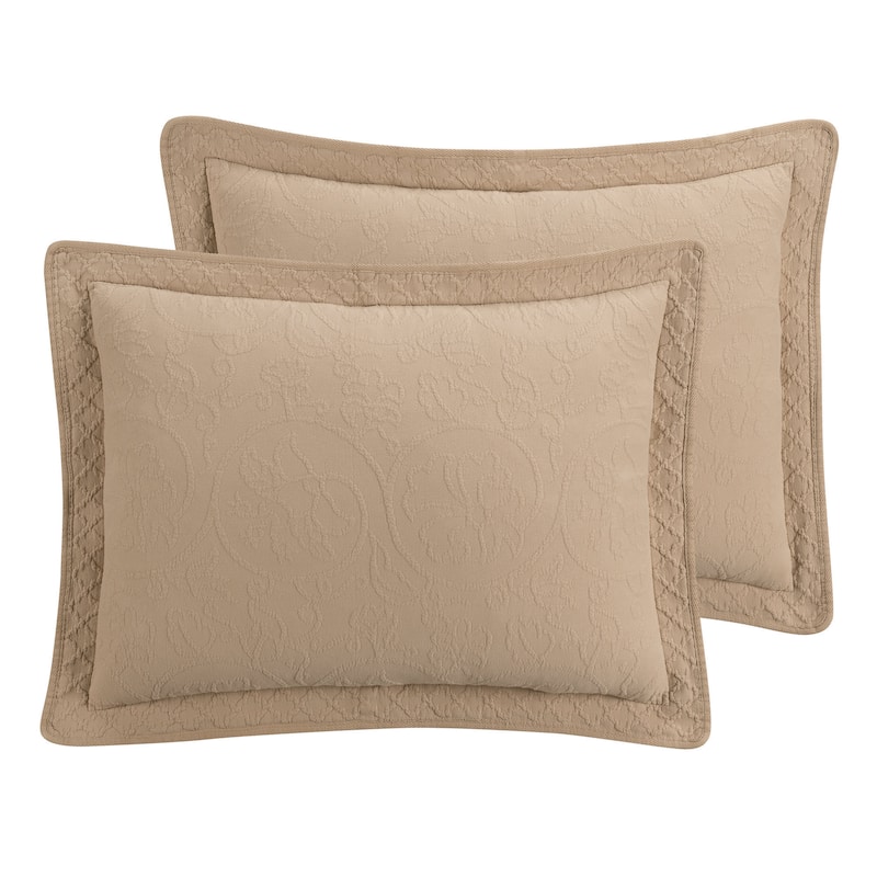 Williamsburg Richmond Embroidered Cotton Sham - Brown - Standard - Single