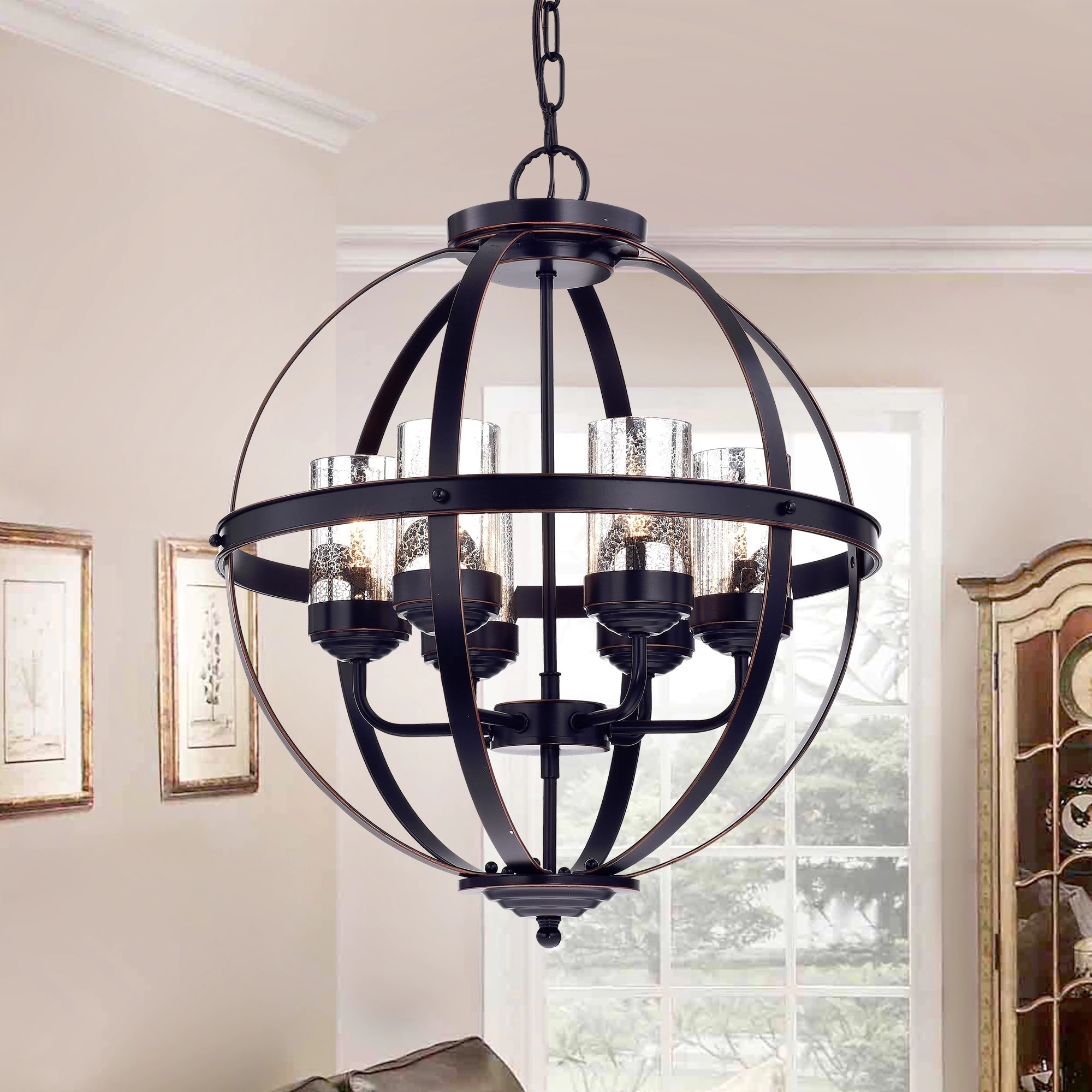 oil rubbed bronze globe pendant