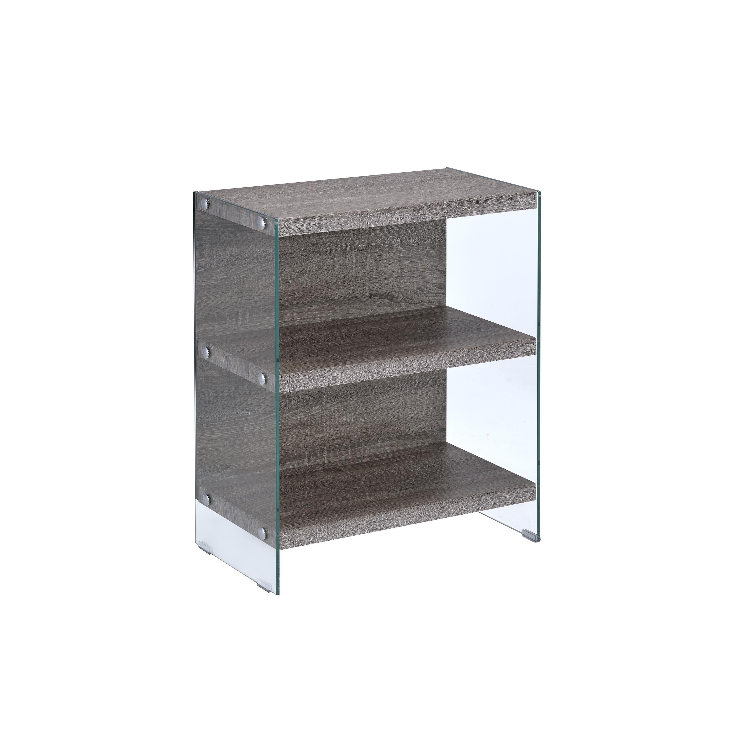 Shop Acme Furniture Armon Glass Bookshelf Grey Oak Overstock
