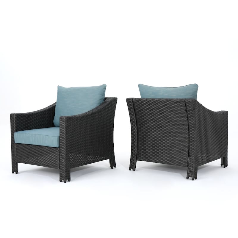 Antibes Outdoor Wicker Club Chairs (Set of 2) by Christopher Knight Home