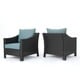 Antibes Outdoor Wicker Club Chairs (Set of 2) by Christopher Knight
