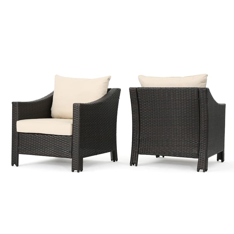 Antibes Outdoor Wicker Club Chairs (Set of 2) by Christopher Knight Home