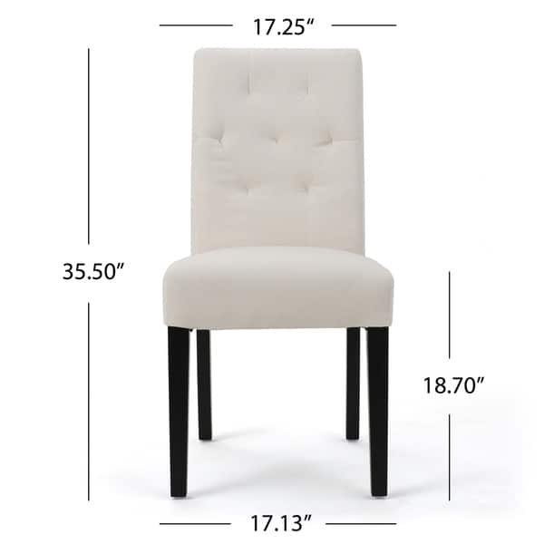 dimension image slide 1 of 4, Gentry Tufted Fabric Dining Chair (Set of 2) by Christopher Knight Home