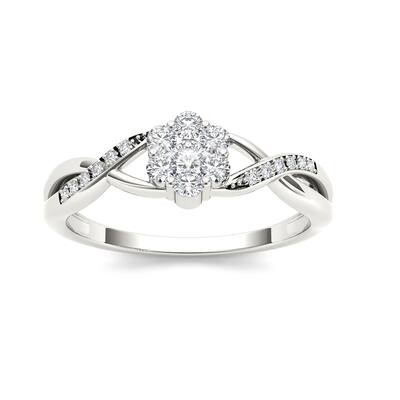 1/4ct TDW Diamond Promise Ring in Sterling Silver - White