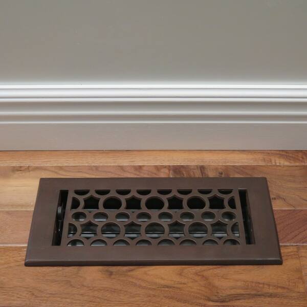 Unikwities 4x10 Cast Iron Floor Register In French Iron Rust Finish