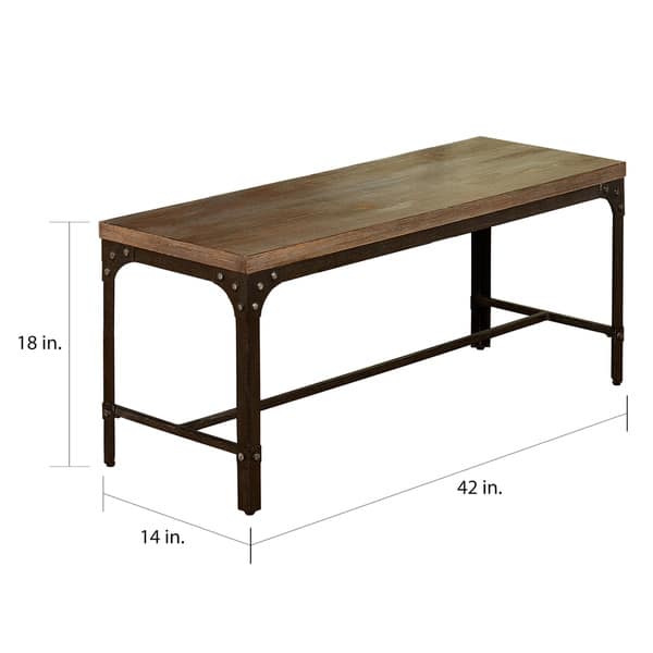 Simple Living 3pc Scholar Vintage Industrial Table And Dining Bench Set Overstock 14227300