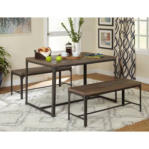 Simple Living 3pc Scholar Vintage Industrial Table And Dining