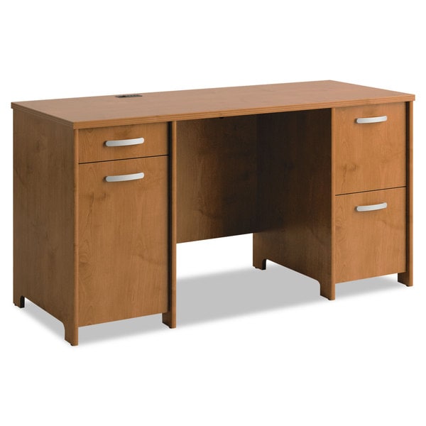 Shop Bush Envoy Double Pedestal Desk 58 Inch Wide X 23 1 4 Inch