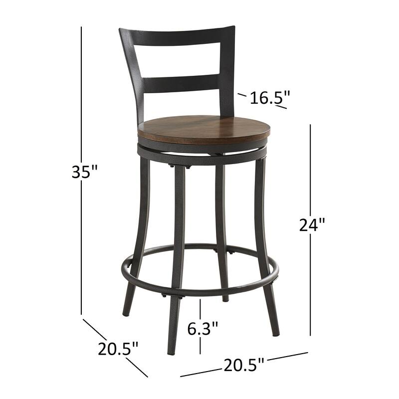 Thompson Counter Height Swivel Stools (Set of 2) by iNSPIRE Q Classic