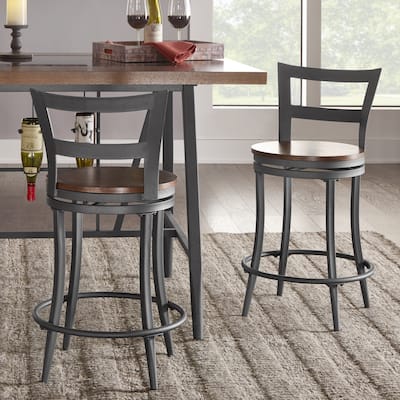 Thompson Counter Height Swivel Stools (Set of 2) by iNSPIRE Q Classic