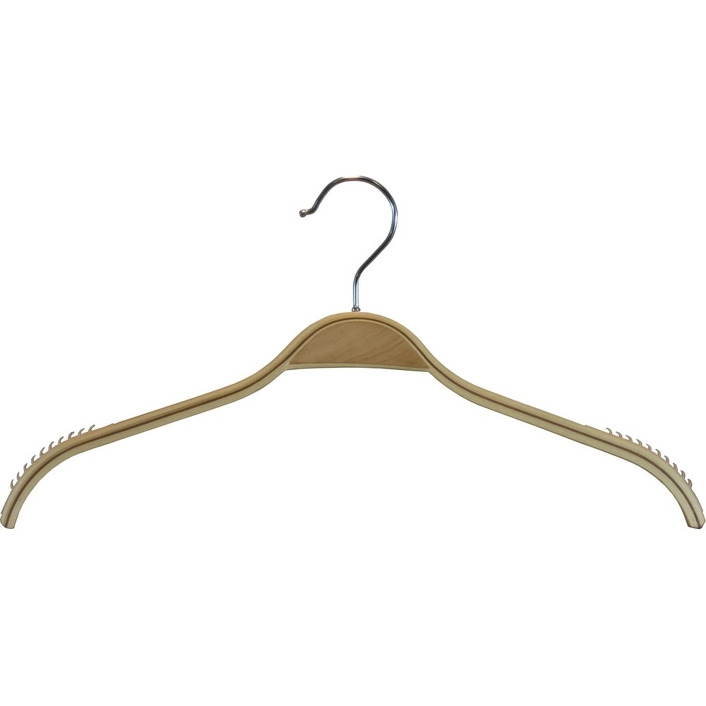 Premium Wooden Hangers 20 Pack - Durable Non Slip Coat Hangers Heavy Duty-  Natural Solid Wood Hangers - Clothes Hangers with Chrome Swivel Hooks 