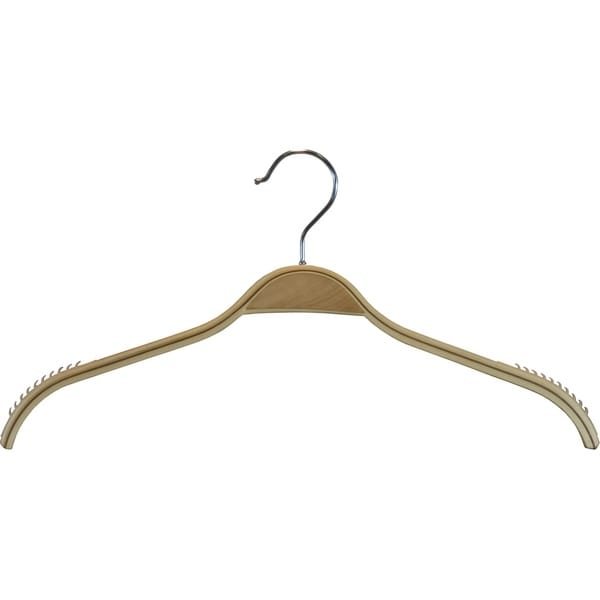 Durable Natural Finish Wooden Clothes Hangers with Soft Non slip