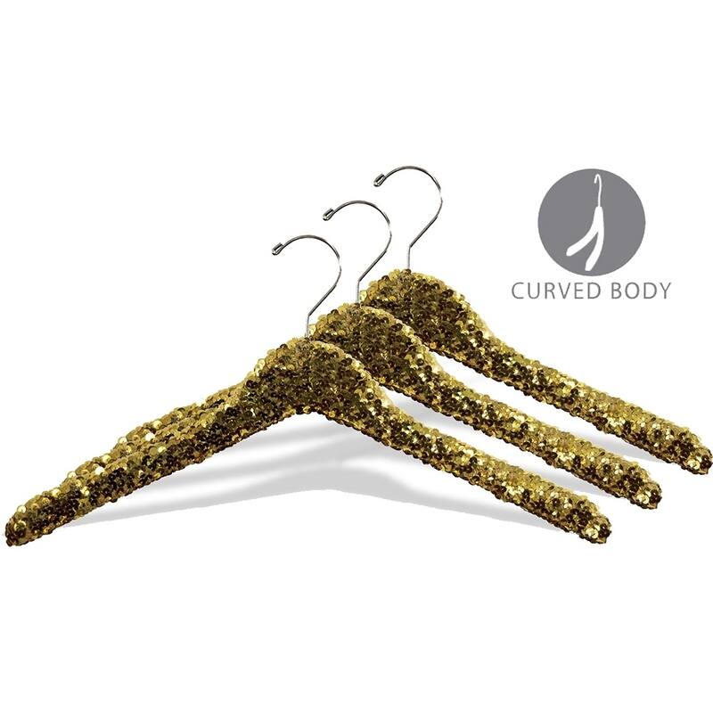 Gold Sequined Wooden Display Hangers