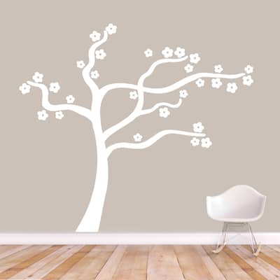 Blowing Flower Tree Wall Decal