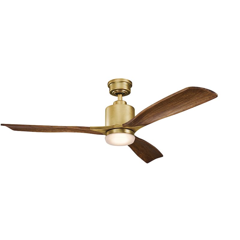 Kichler Lighting Ridley II Collection 52-inch Natural Brass LED Ceiling Fan