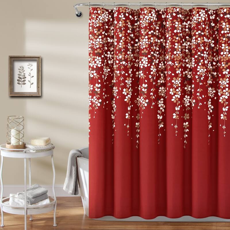 Lush Decor Weeping Flower Shower Curtain