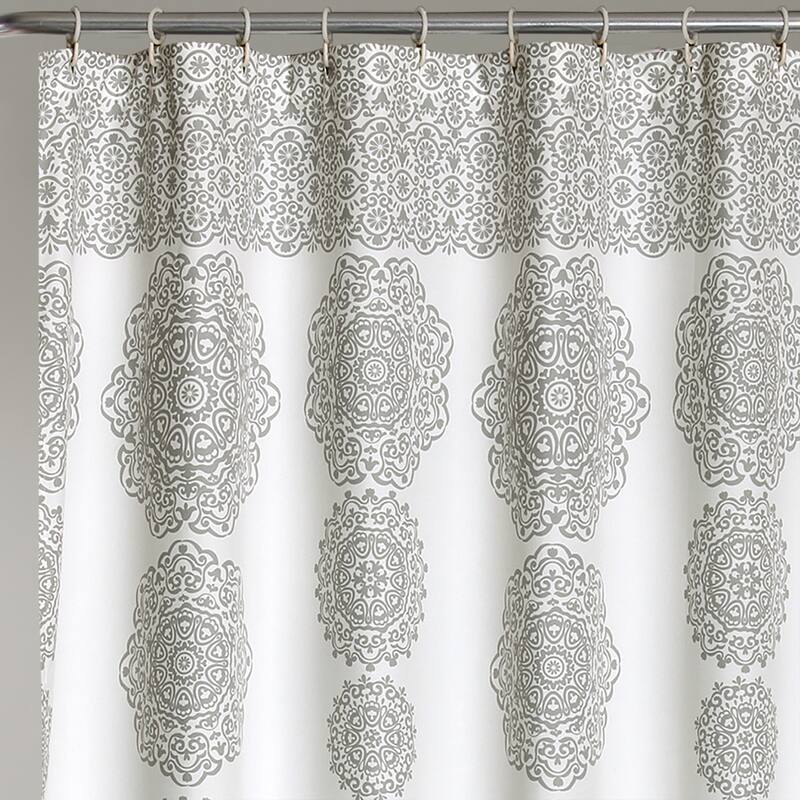 Lush Decor Stripe Medallion Shower Curtain