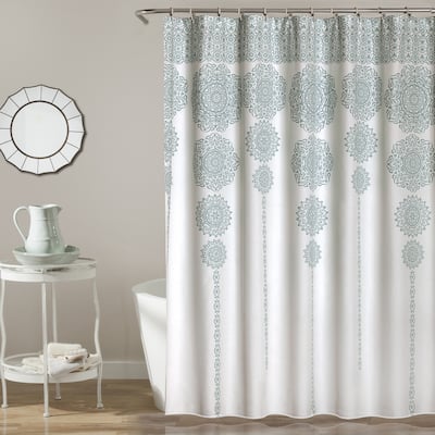 Lush Decor Stripe Medallion Shower Curtain