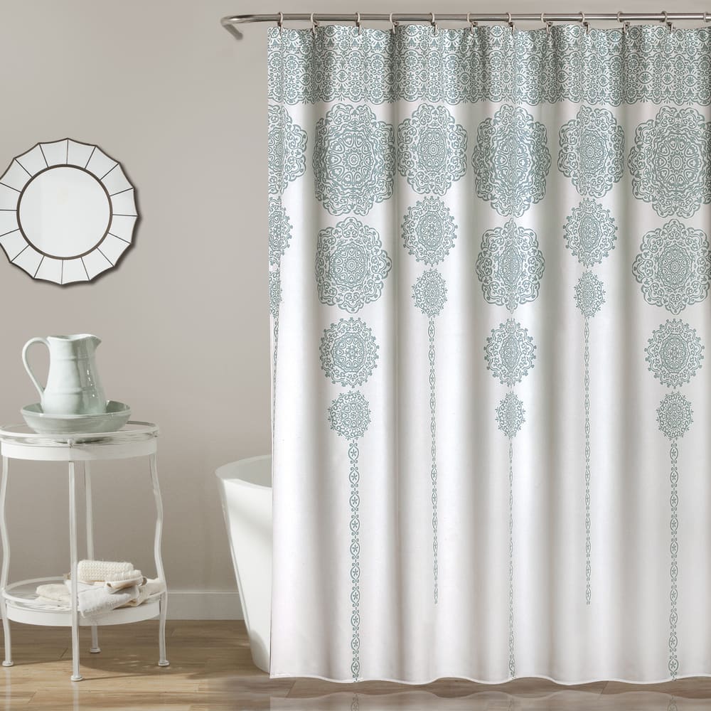 Lush Decor Stripe Medallion Shower Curtain