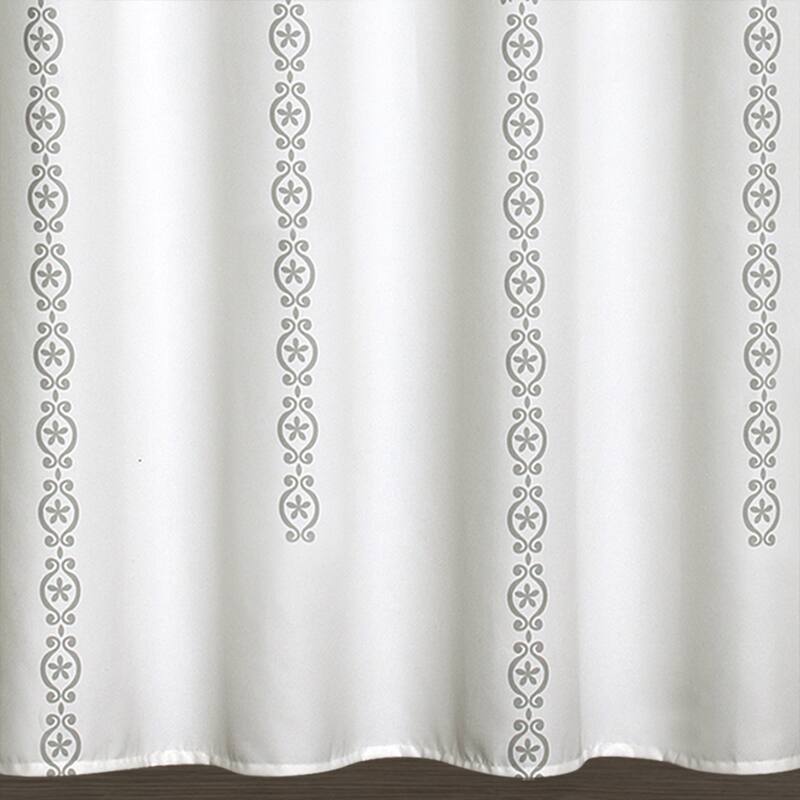 Lush Decor Stripe Medallion Shower Curtain