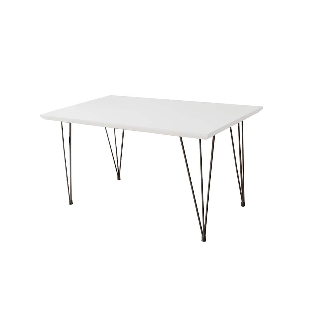 Mid Century Modern Dining Table With Hairpin Legs - White