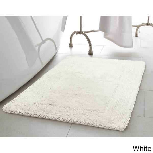 Laura Ashley Ruffle Cotton 2 Piece Bath Rug Set On
