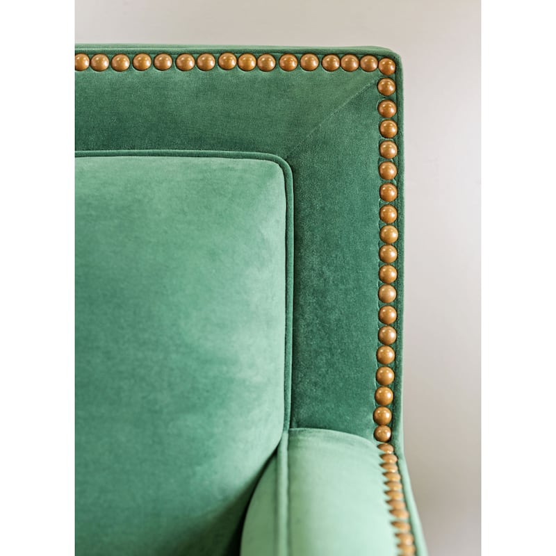 Yaur Transitional Green Fabric Sloped Arms Loveseat by Furniture of America