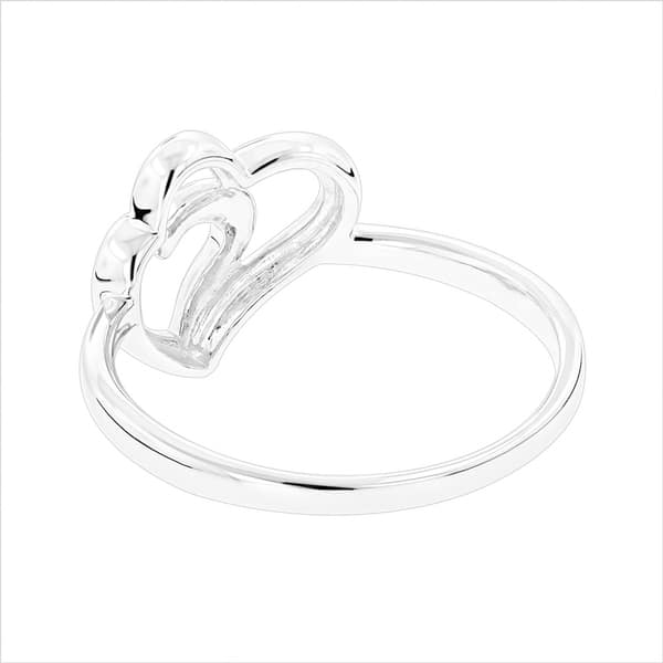 Shop Luxurman Love Quotes Sterling Silver Double Hearts Diamond