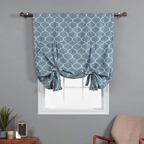 Aurora Home Quatrefoil Faux Silk 63 Inch Tie-up Shade - 42 x 63