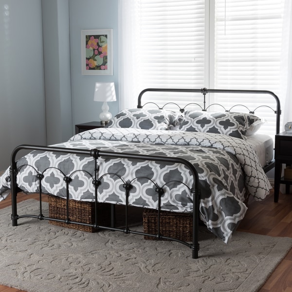 Contemporary Antique Bronze Finished Metal Platform Bed by Baxton Studio