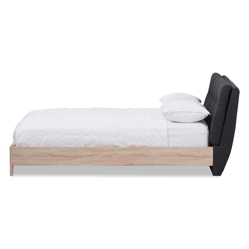 Mid-Century Fabric Upholstered Platform Bed by Baxton Studio